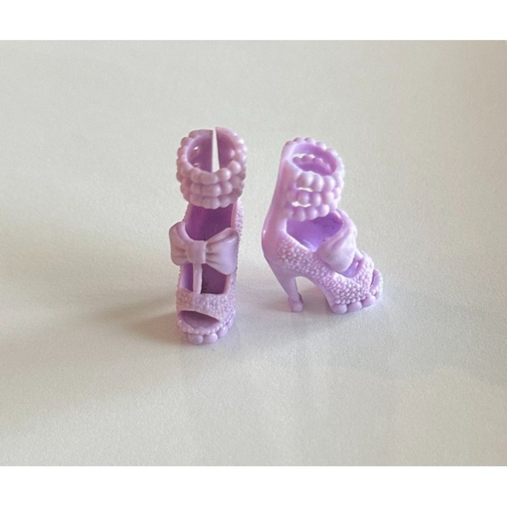 Barbie Doll Lavender Purple Platform Heels Bow Ankle‎ Party Stiletto Peep Toe